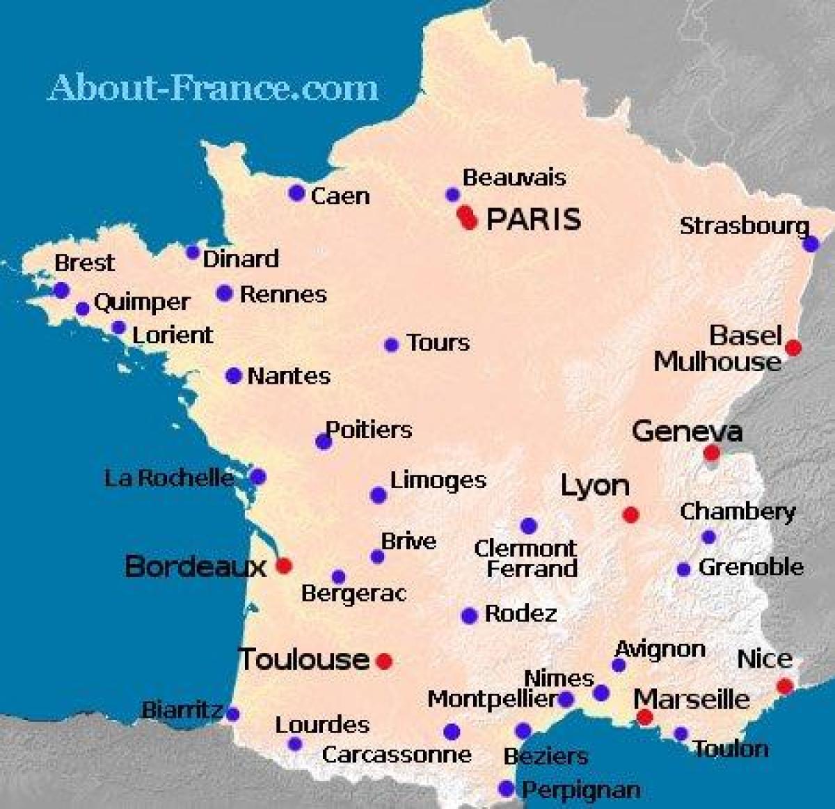 Francia mappa aeroporti internazionali
