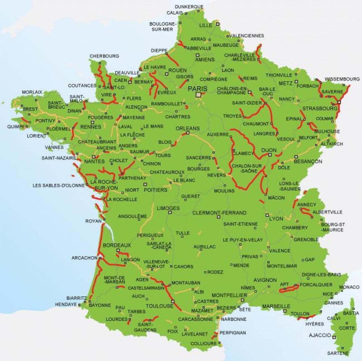 Francia mappa bici