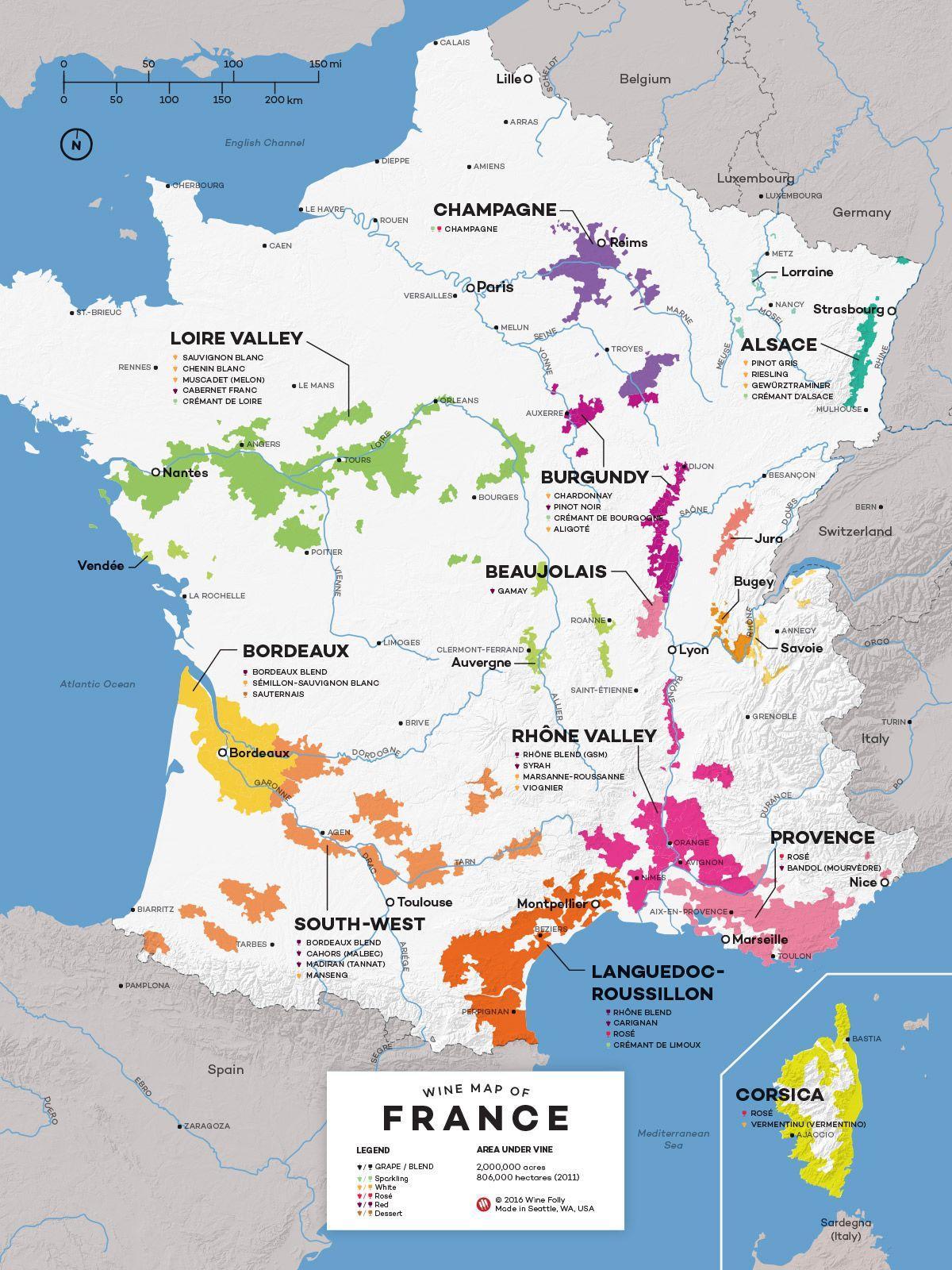 Francia paese del vino sulla mappa