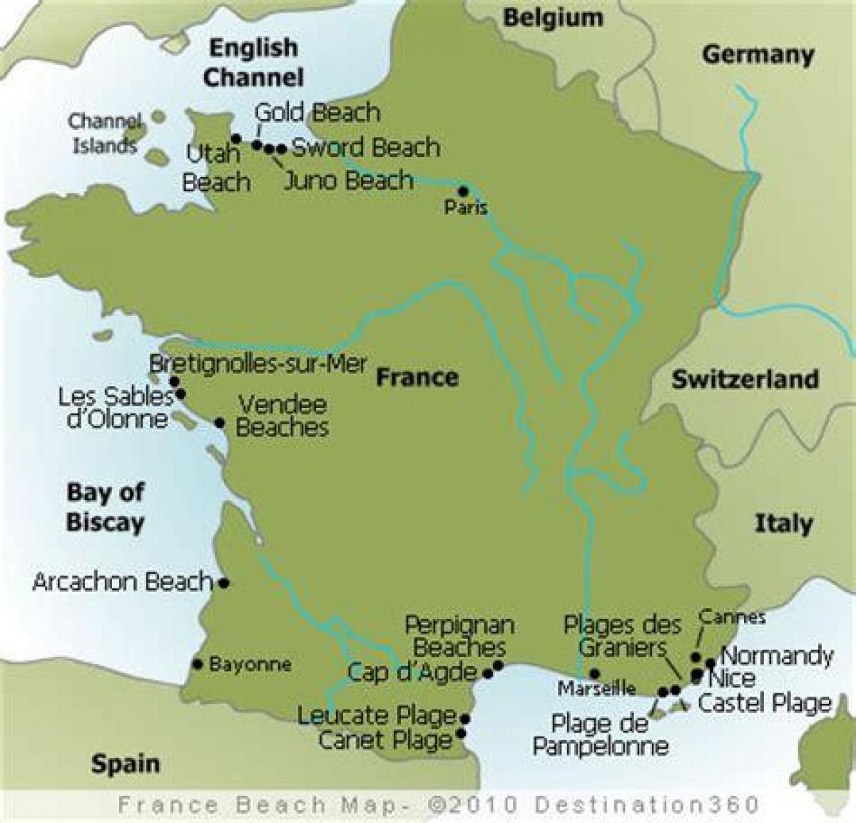 mappa della Francia spiaggia