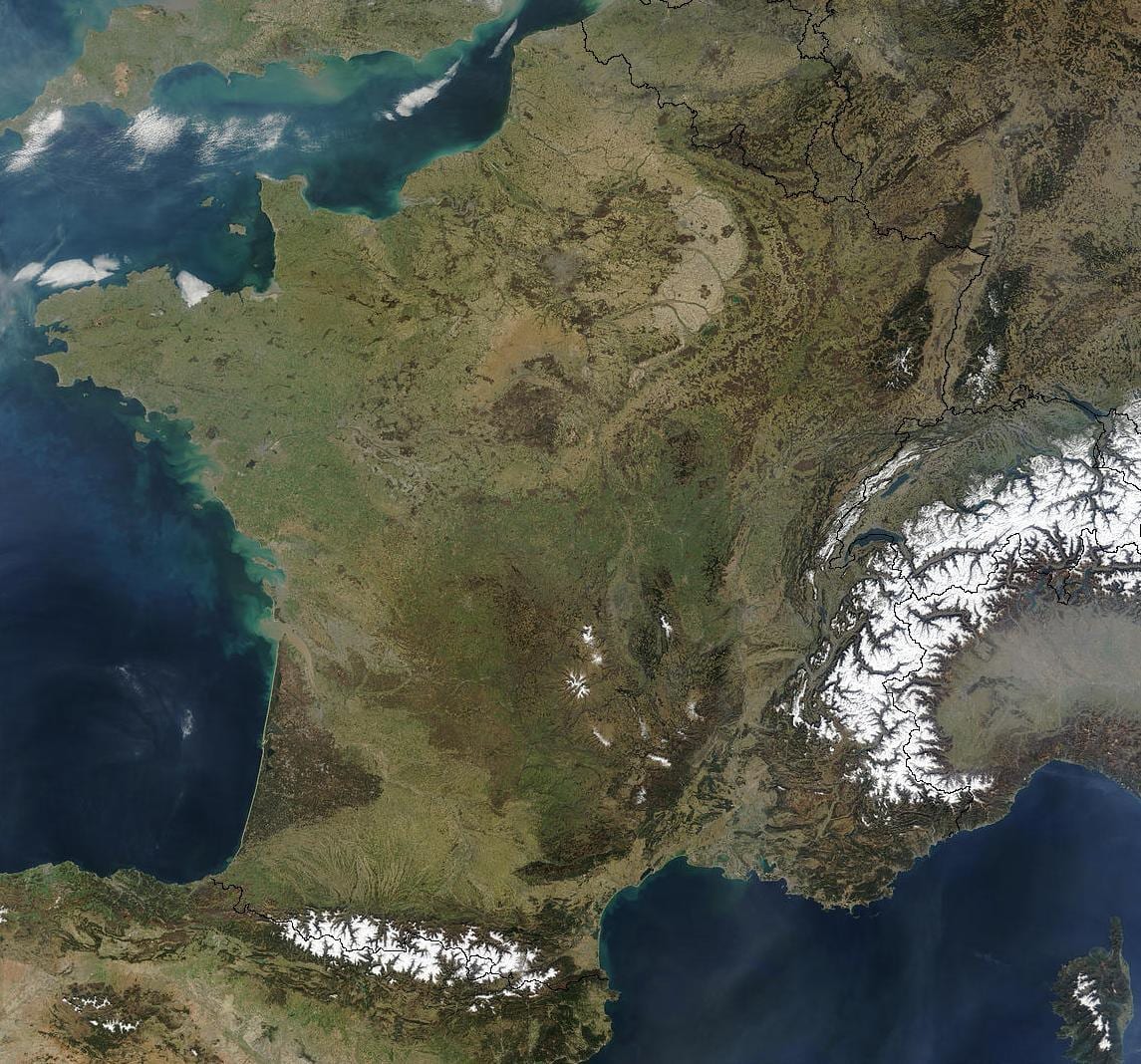 mappa della Francia satellitare