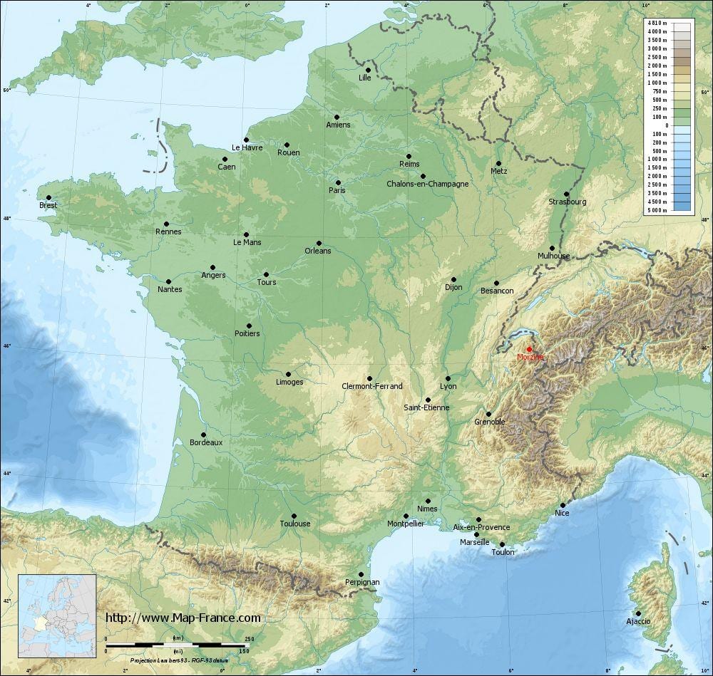 mappa della Francia di soccorso