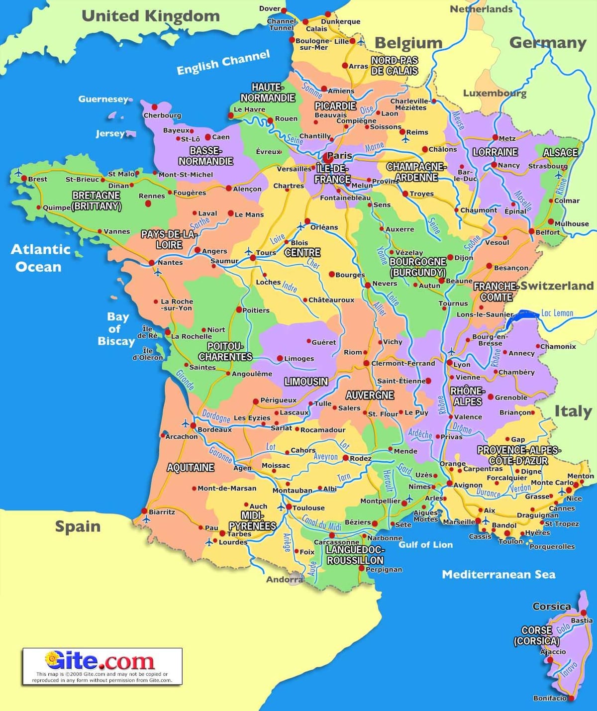 La francia in una mappa