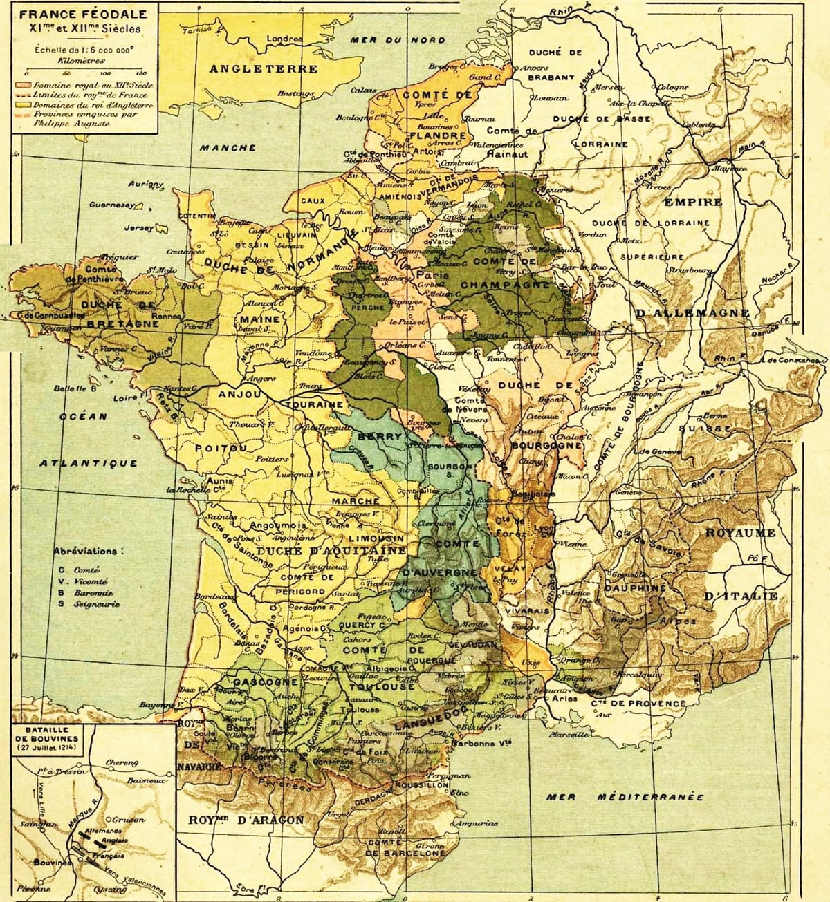 mappa della Francia medievale