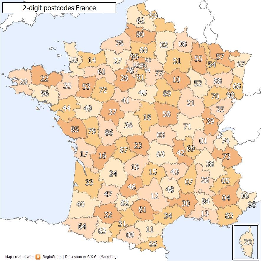 Francia c.a.p. mappa