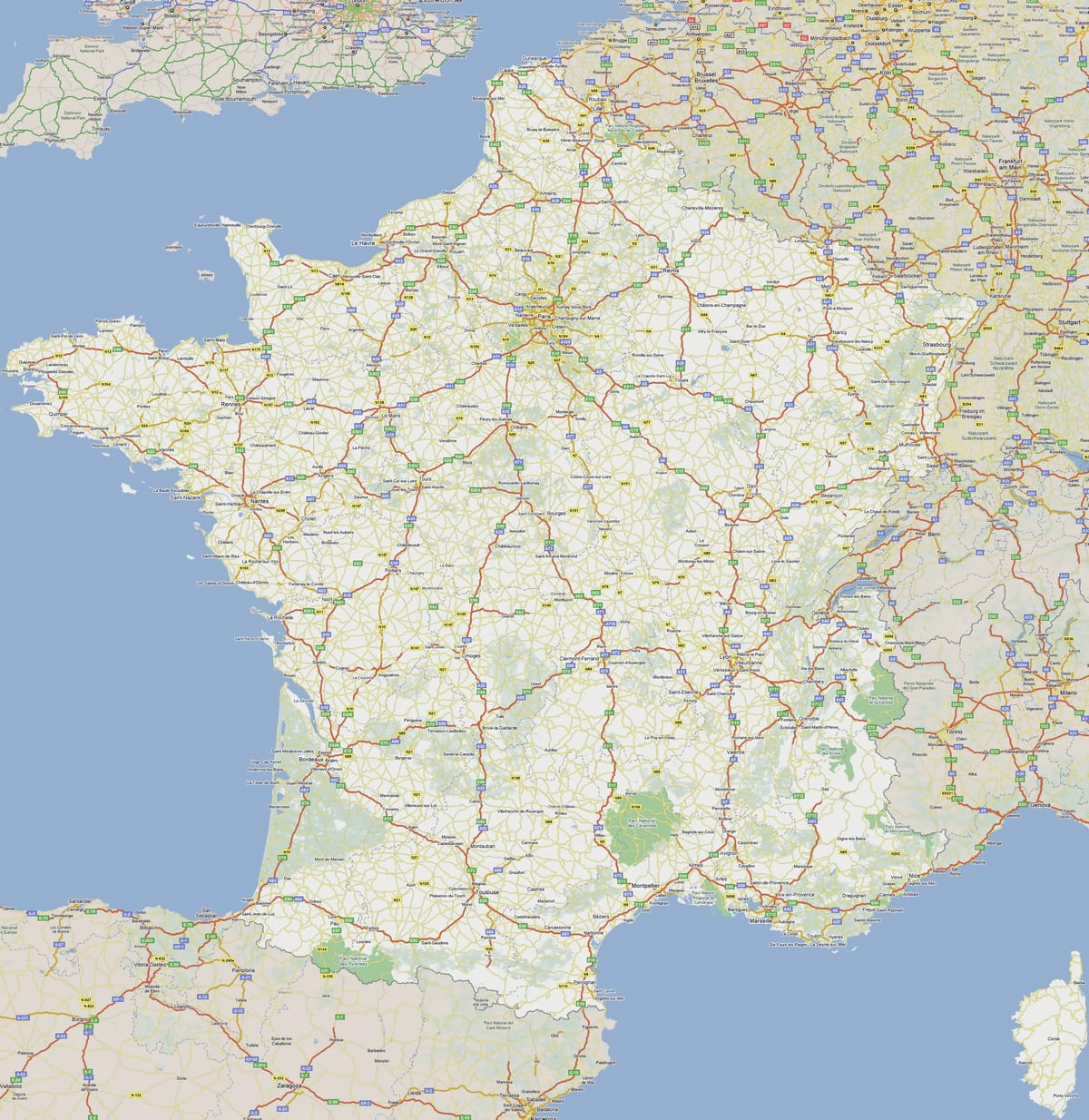 Francia mappa strade a pedaggio