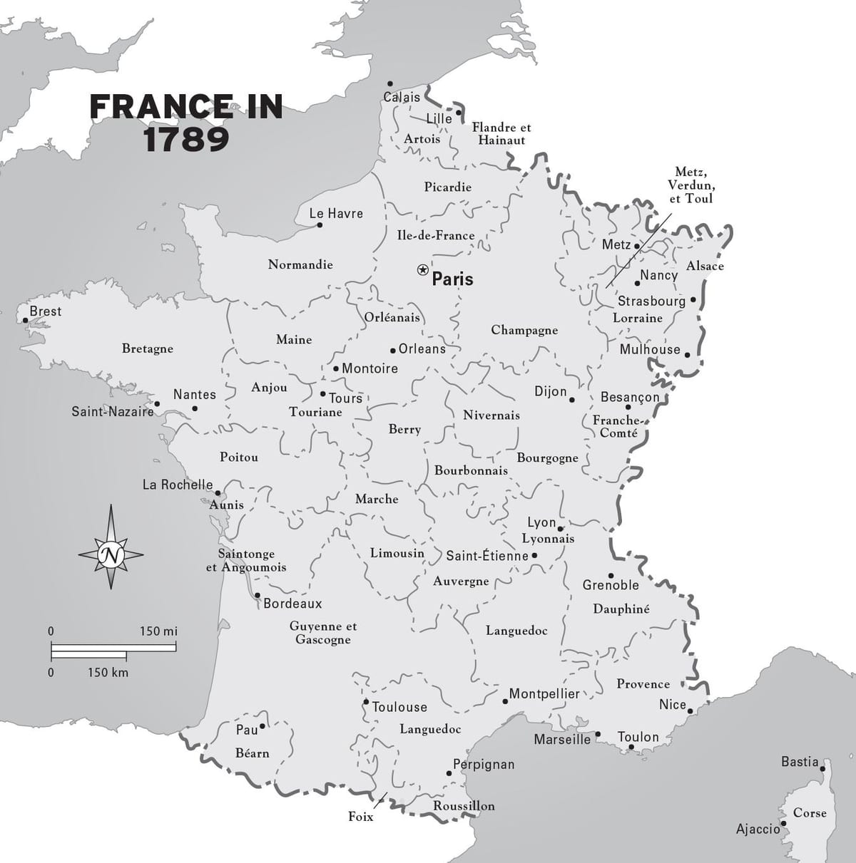 mappa della Francia durante la rivoluzione francese