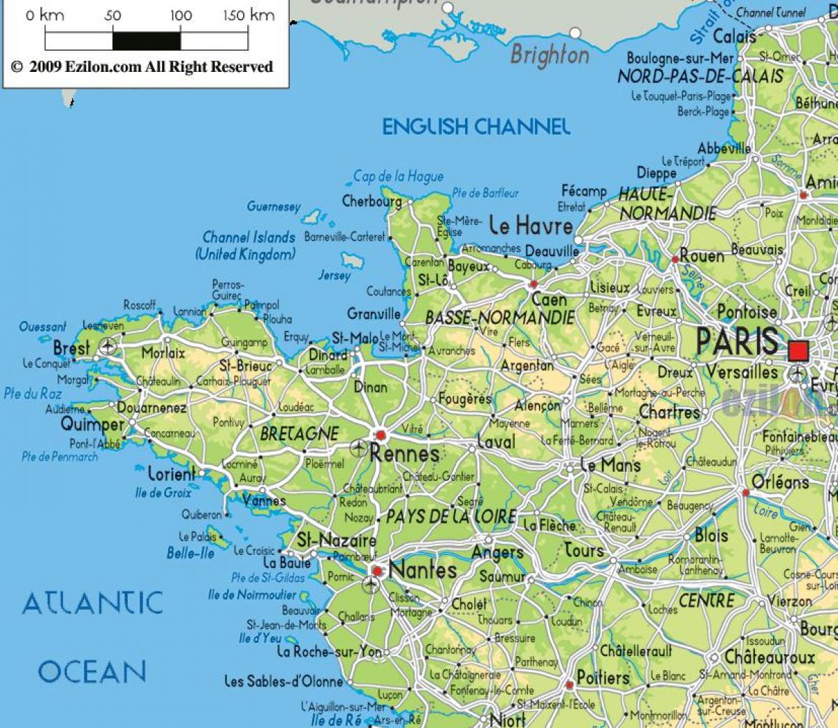 Mappa Di Nord Ovest Della Francia 