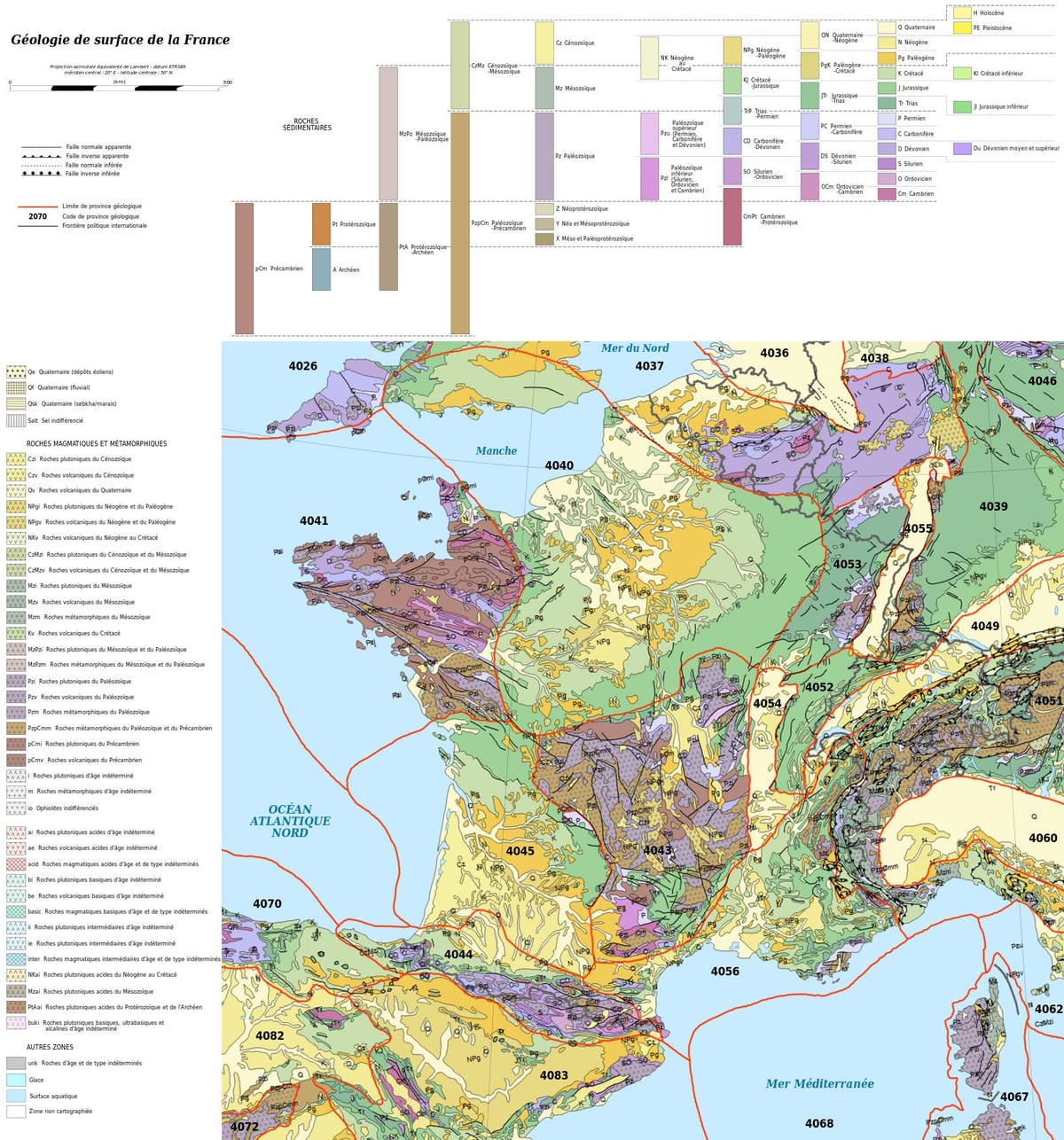 mappa della Francia geologico