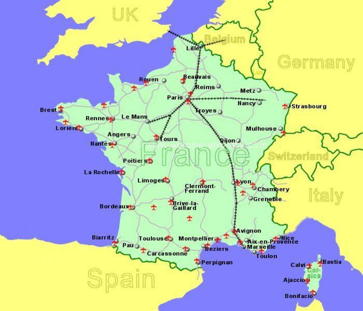 aeroporti sud Francia mappa
