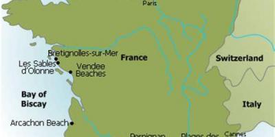 Mappa della Francia spiaggia