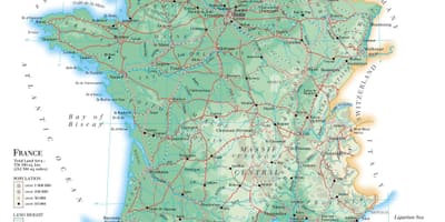 Mappa geografica della Francia