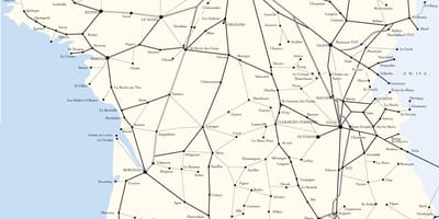 Mappa delle linee ferroviarie in Francia