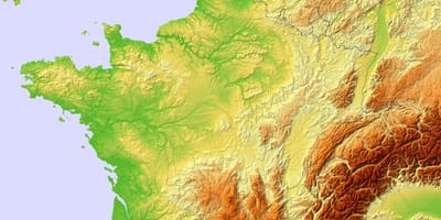 Mappa della Francia topografica