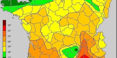 Mappa della Francia temperatura