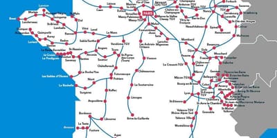 Mappa della Francia treno ad alta velocità
