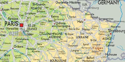 Mappa della Francia nord-est