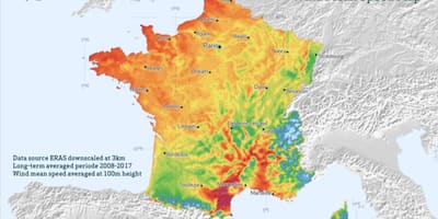 Mappa della Francia vento