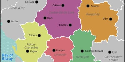 Mappa della Francia centrale