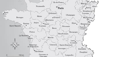 Mappa della Francia durante la rivoluzione francese