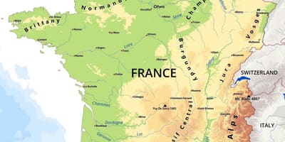 La montagna in Francia mappa