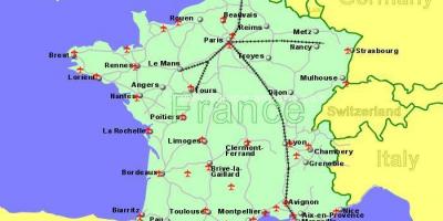 Aeroporti sud Francia mappa