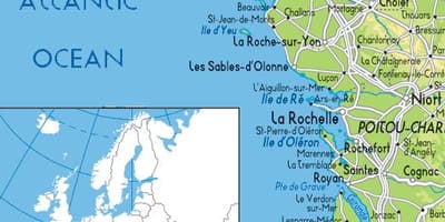 Mappa della Francia west coast